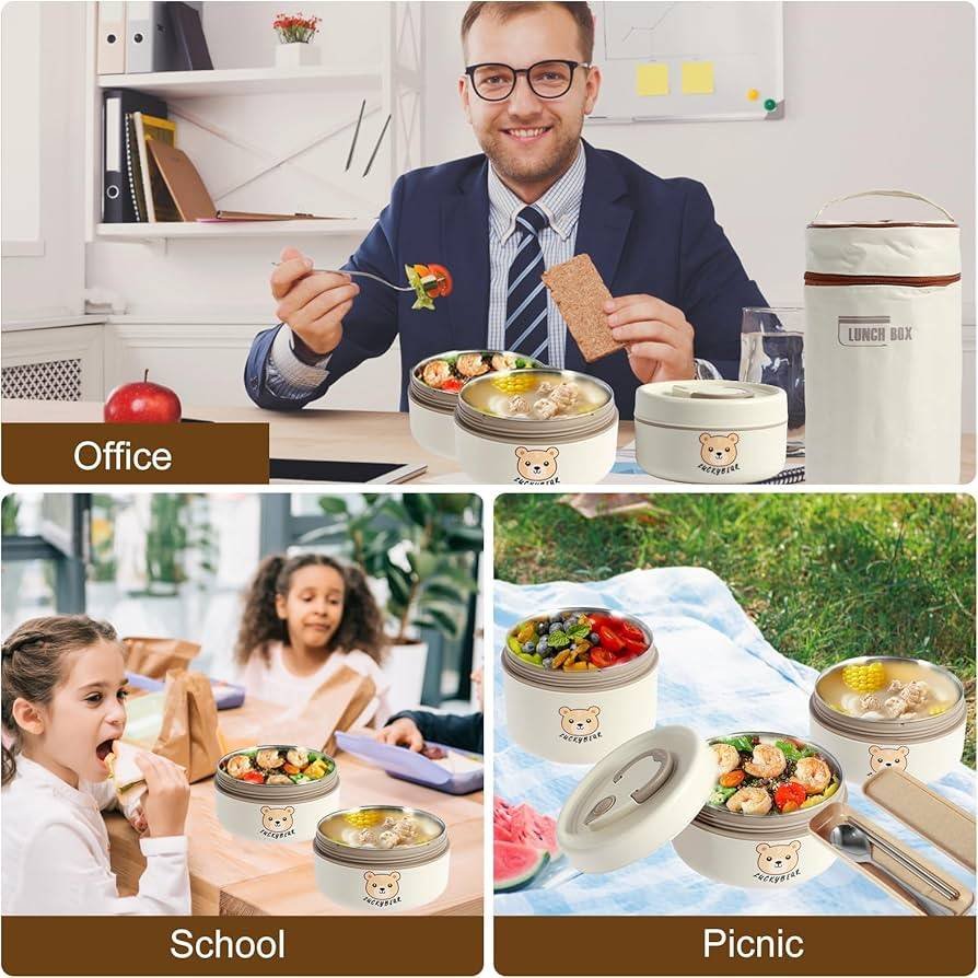 3 layer Thermal Lunch Box With Aluminum Foil Bag